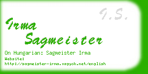 irma sagmeister business card